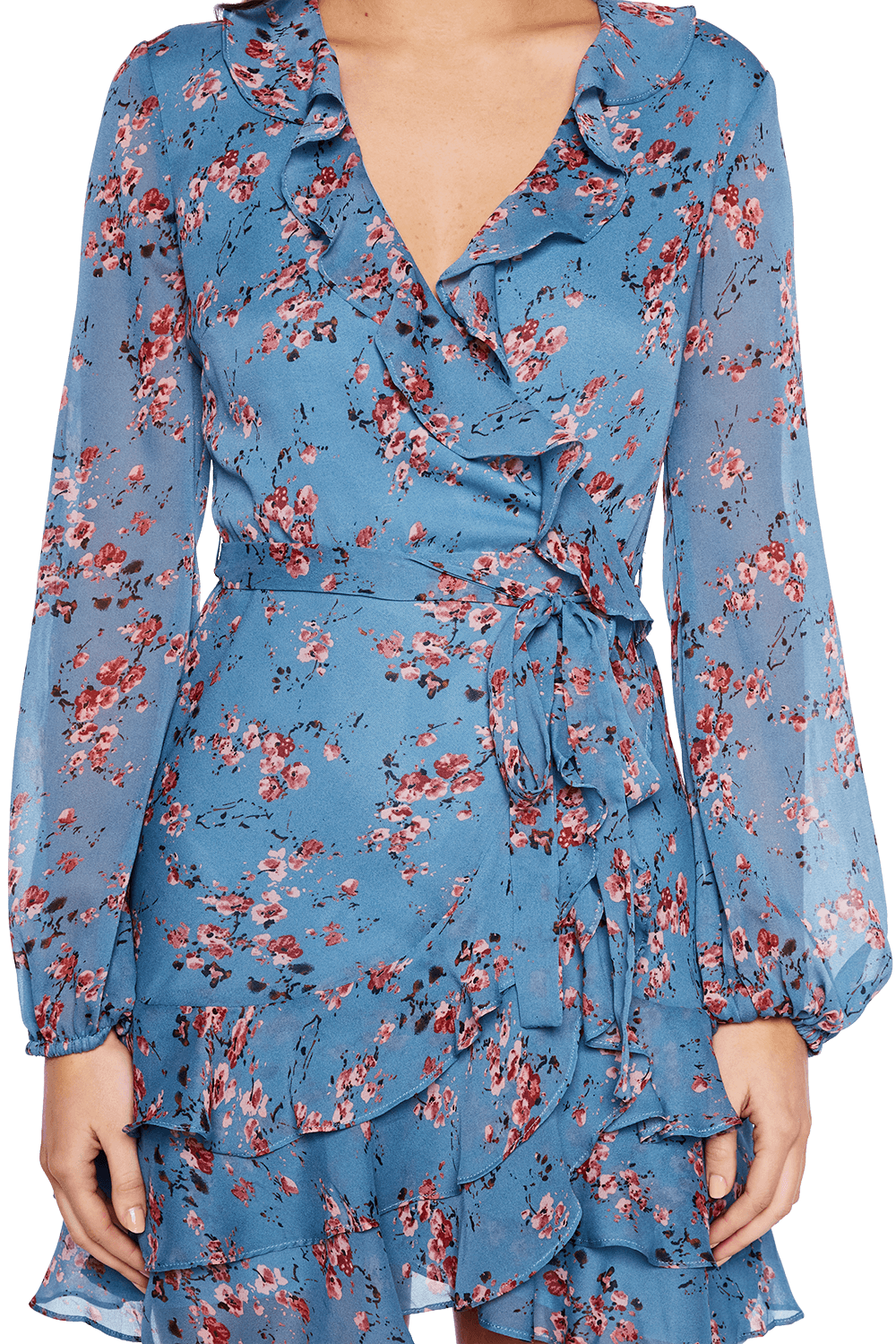 bardot blue rose dress