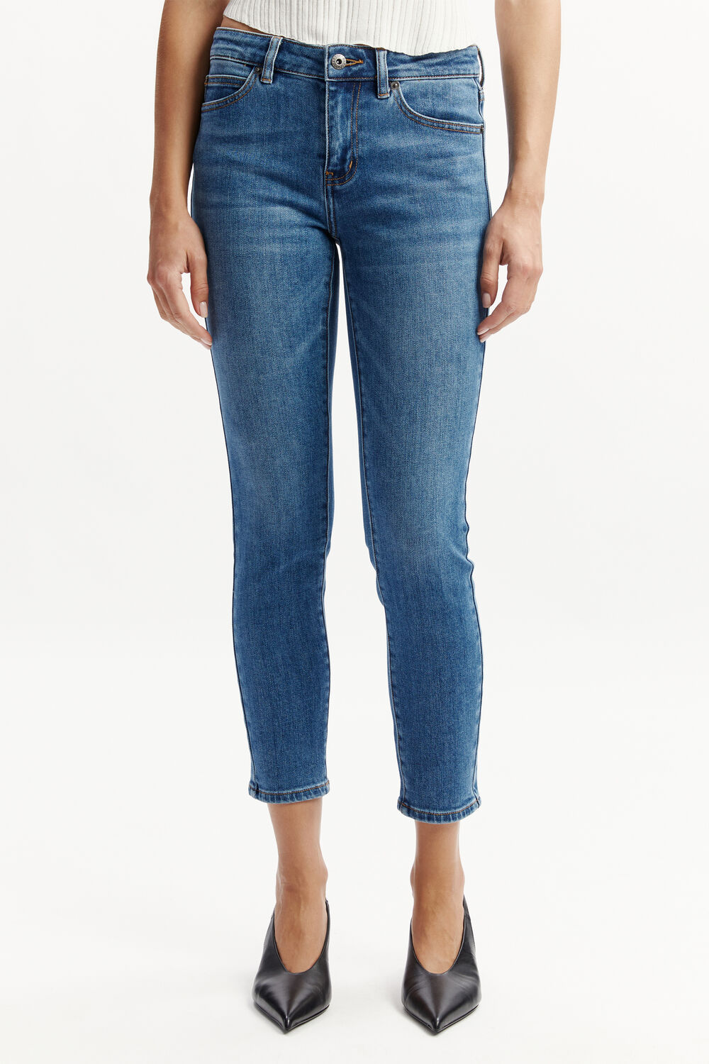 KNOX SKINNY CROPPED JEAN in colour CITADEL
