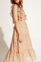 SIMONA FLORAL DRESS in colour CREAM TAN