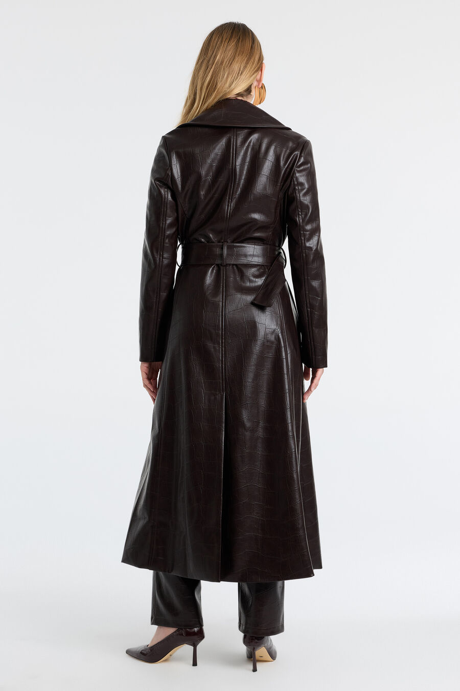 Andros Vegan Croc Leather Coat