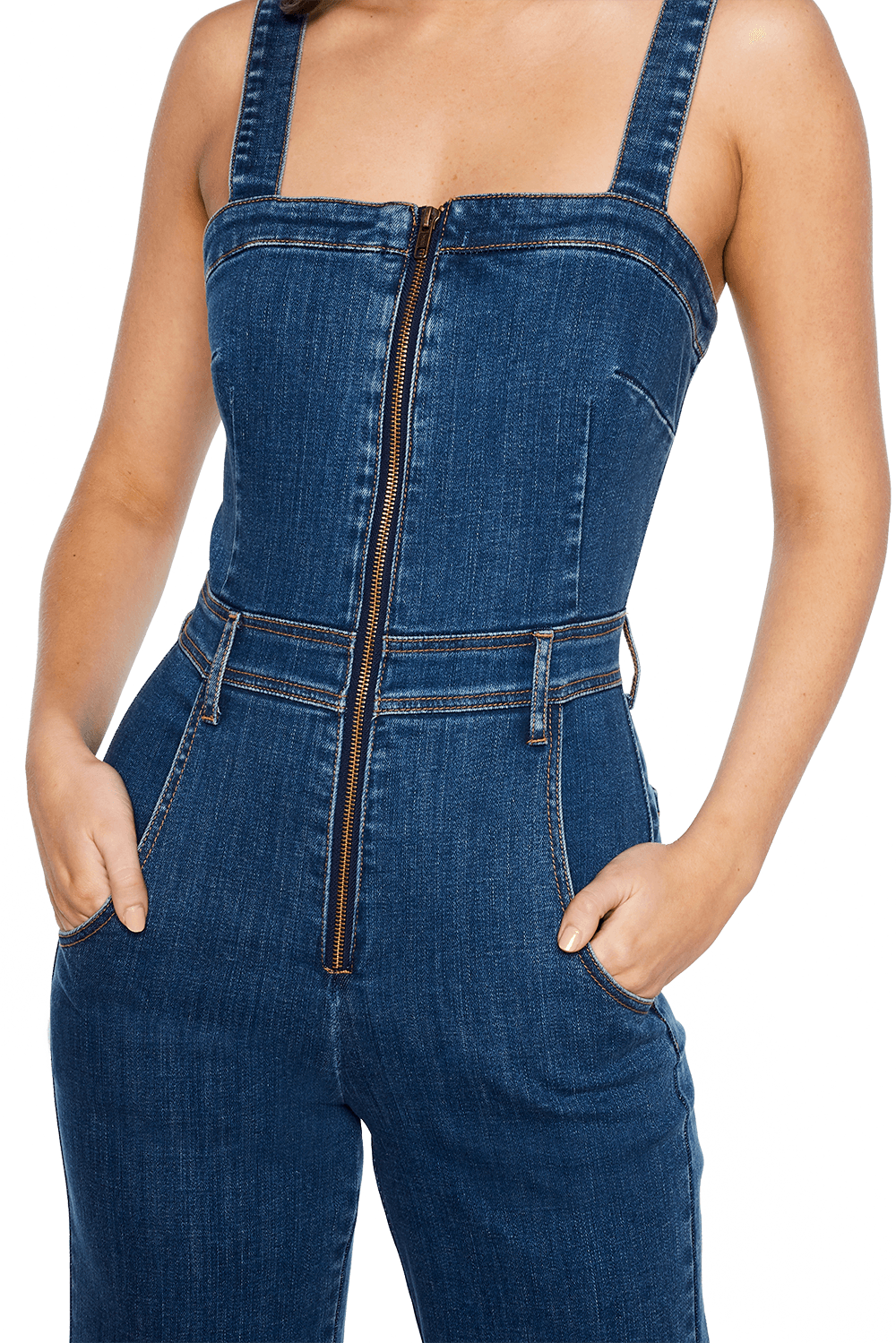 bardot denim jumpsuit