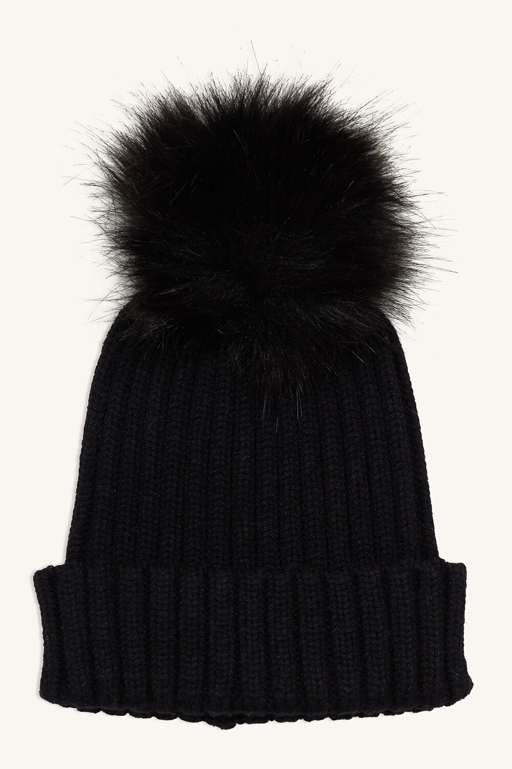 black pom hat