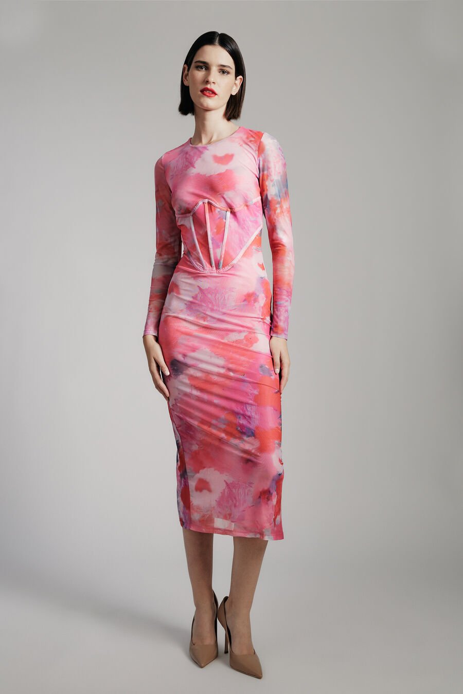 Lena Mesh Midi Dress