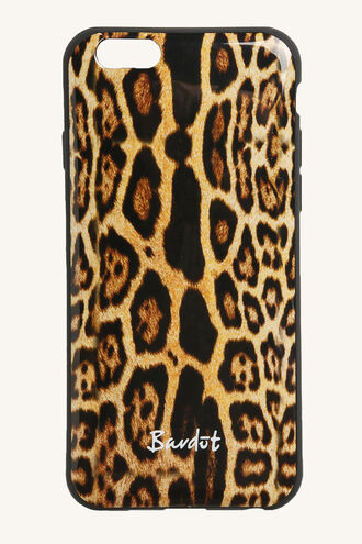 LEOPARD PHONE COVER in colour BONE BROWN