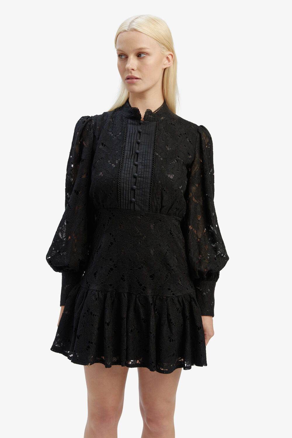 REMY LACE DRESS in colour CAVIAR