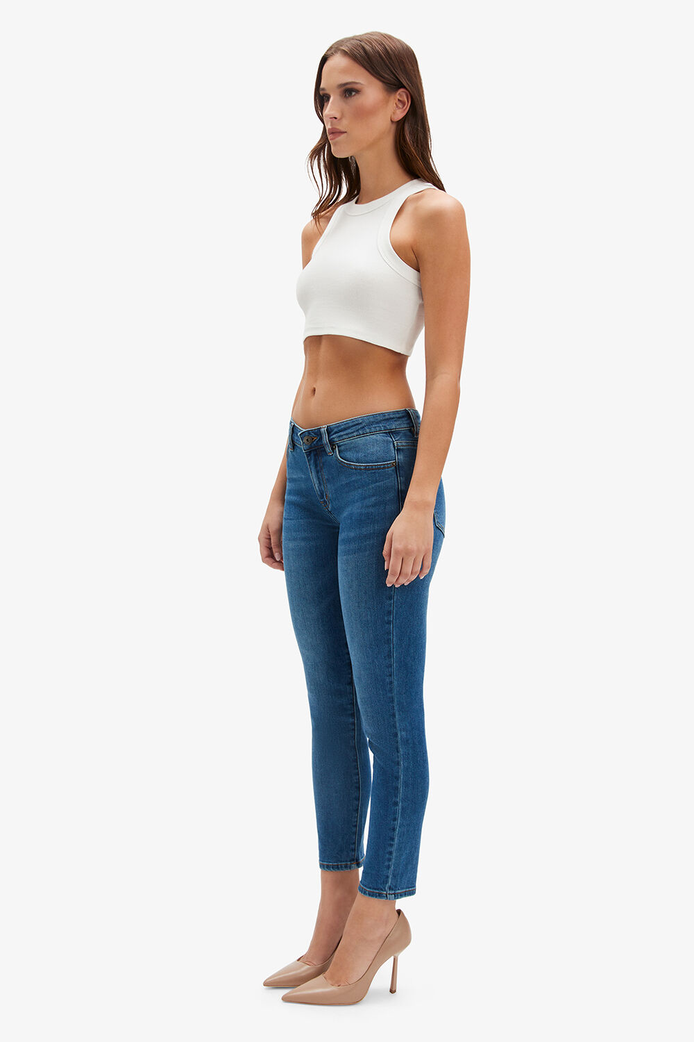 KNOX SKINNY CROPPED JEAN in colour CITADEL