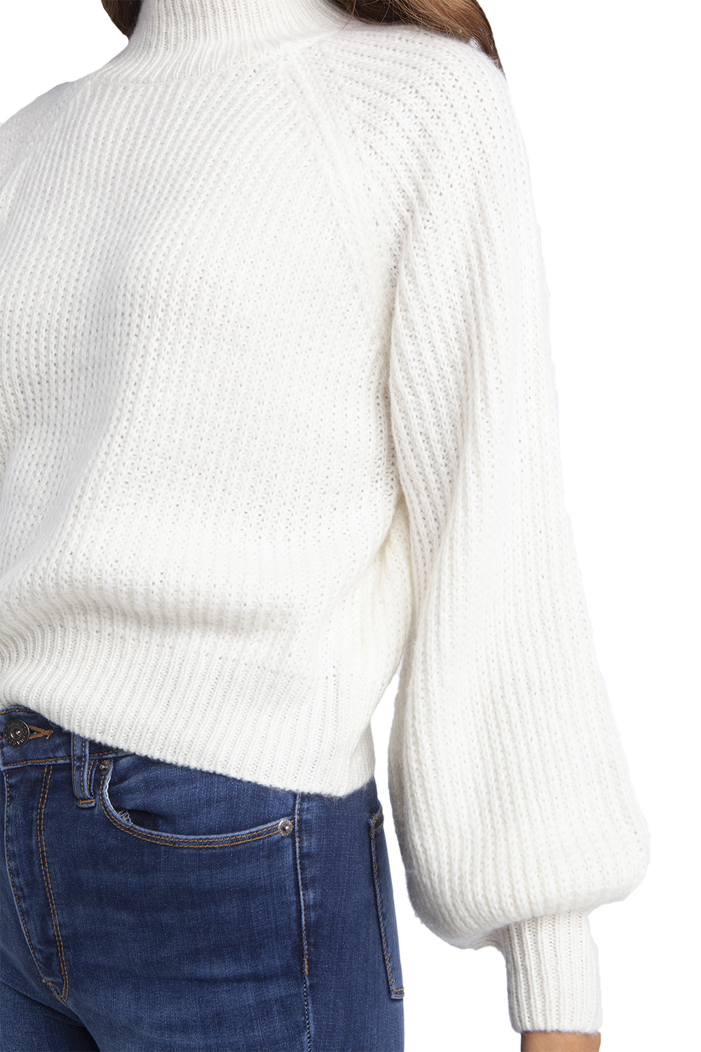 BELLE SLEEVE KNIT JUMPER in colour CLOUD DANCER