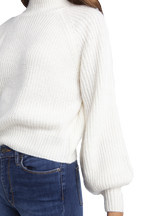 BELLE SLEEVE KNIT JUMPER in colour CLOUD DANCER