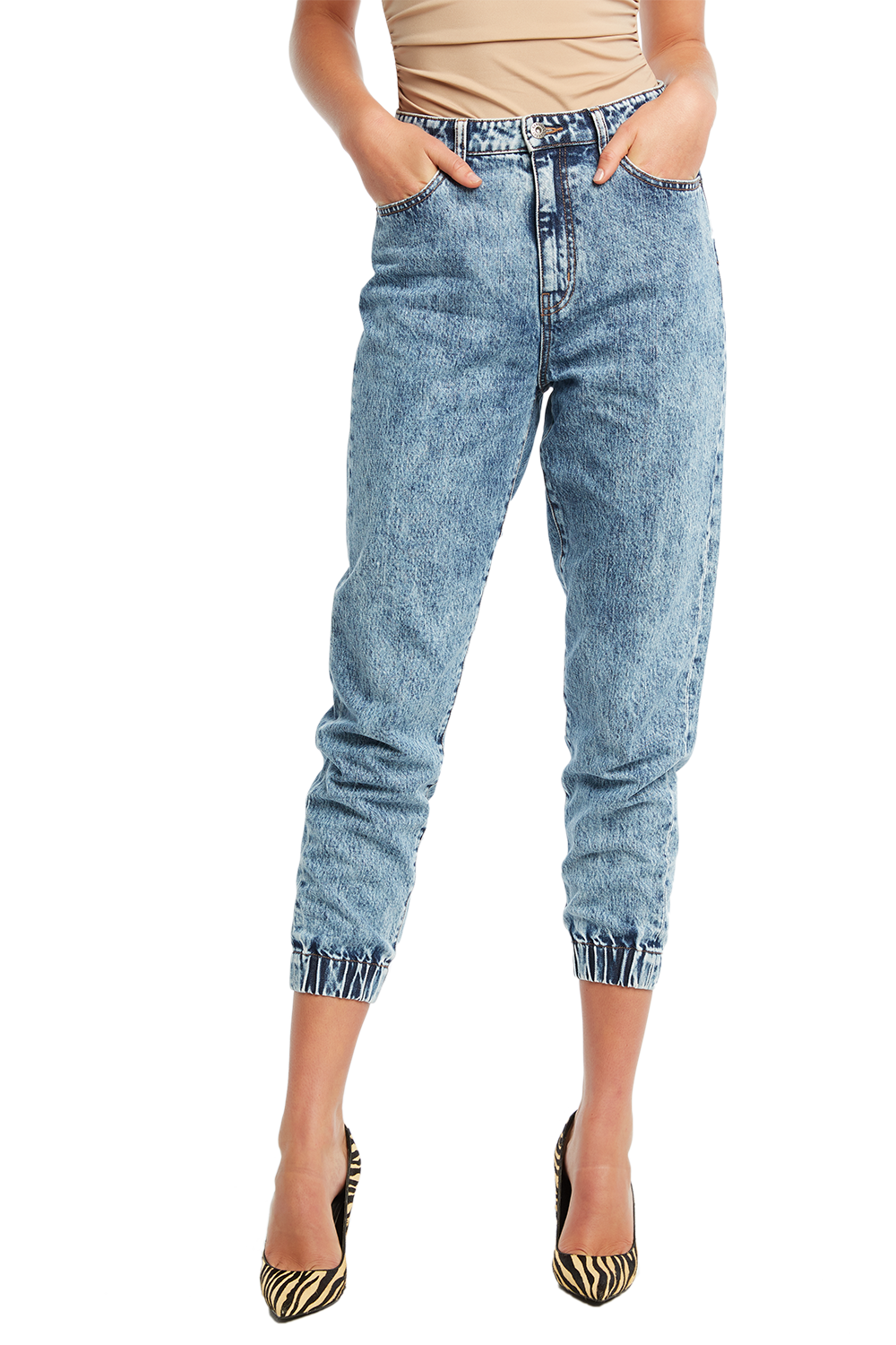 Acid Wash Cuff Jean Ladies Denim And Jeans Bardot