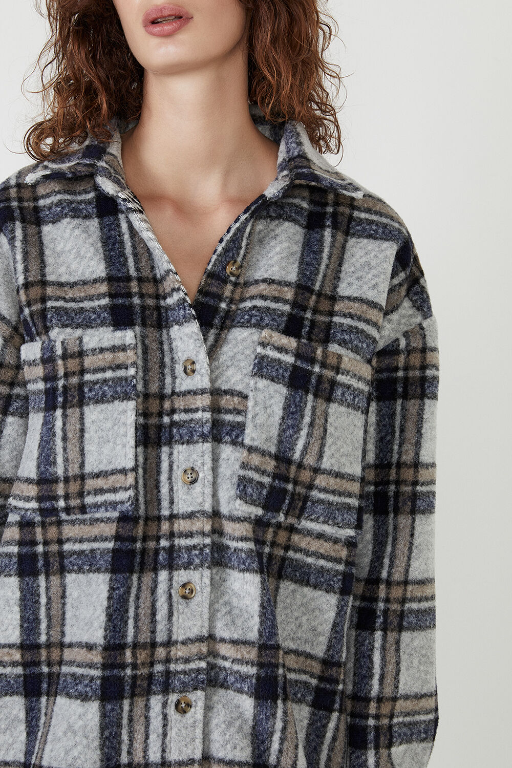 Checked Flannel Shirt in Blue Check 