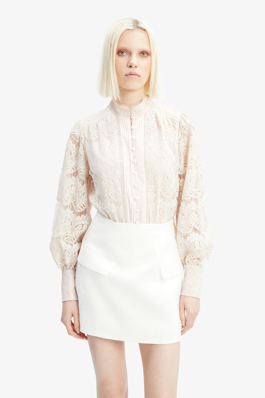 DELPHI LINEN MINI SKIRT in colour ORCHIDWHT