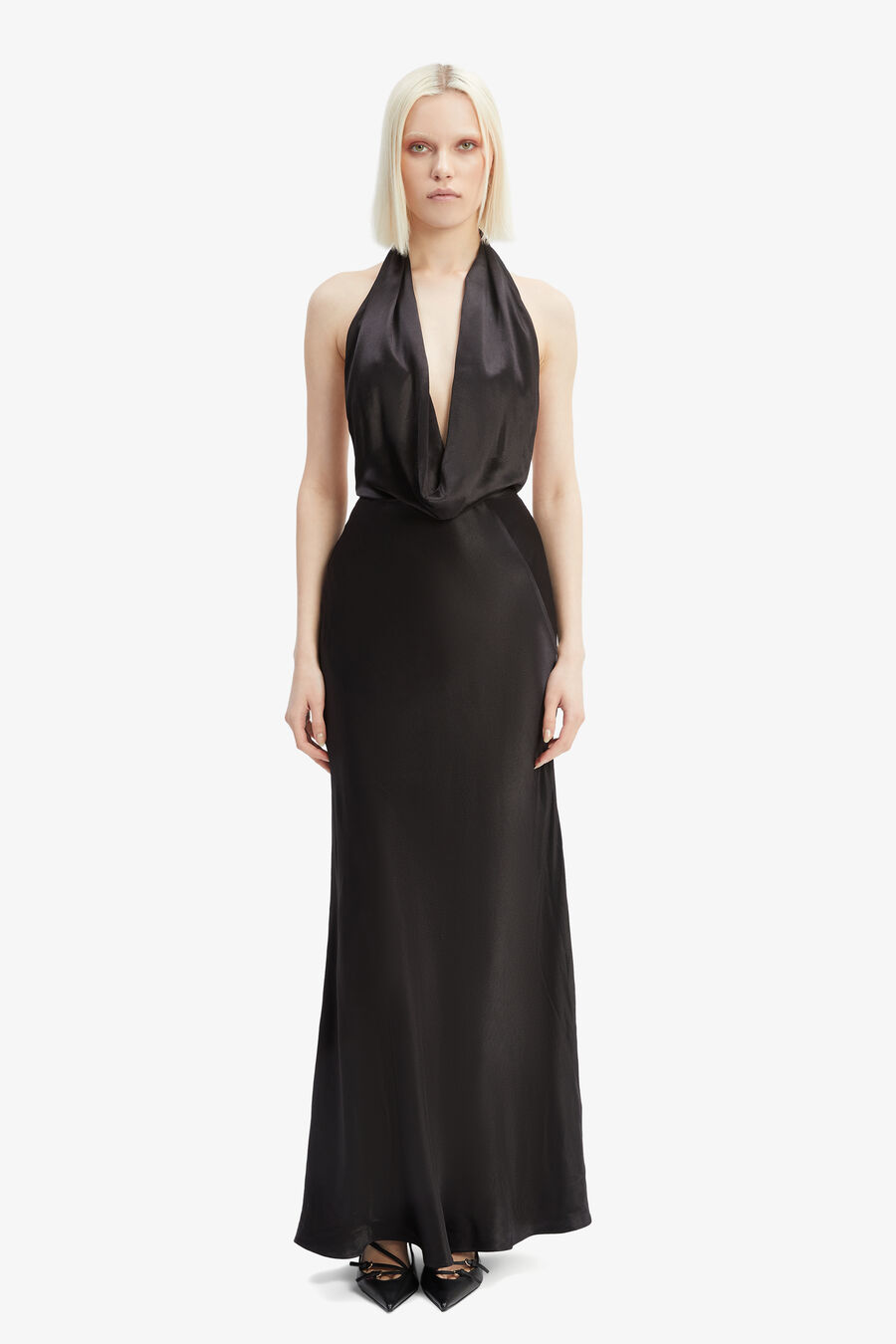 Nola Satin Cowl Maxi Dress