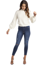 BELLE SLEEVE KNIT JUMPER in colour CLOUD DANCER