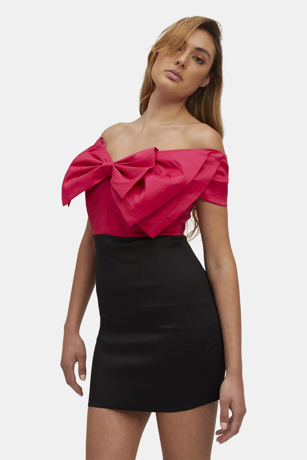 MINI BOW DRESS in colour JET BLACK
