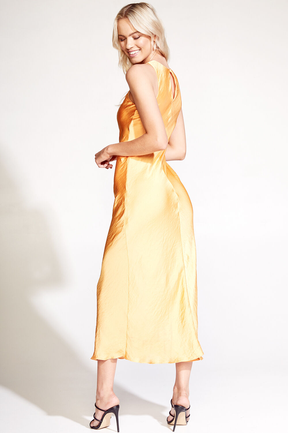 Gemima Slip Dress in Tangerine | Bardot