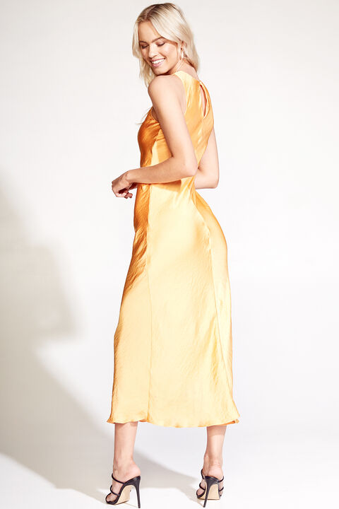 GEMIMA SLIP DRESS in colour JAFFA ORANGE