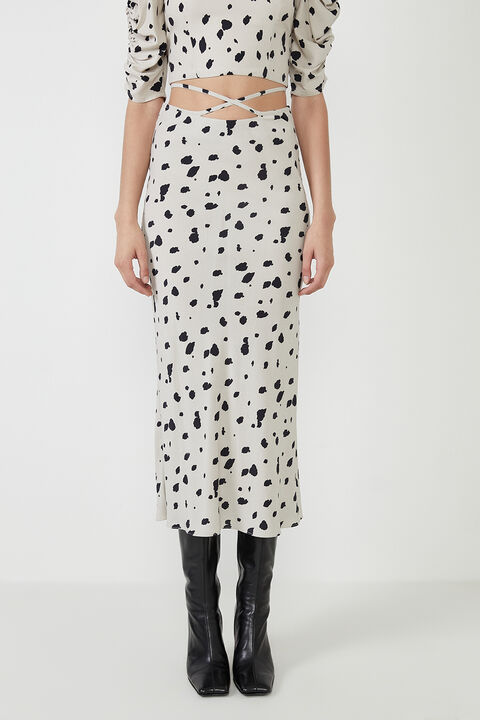 GRAPHIC SPOT BIAS SKIRT in colour GOLDEN GLOW