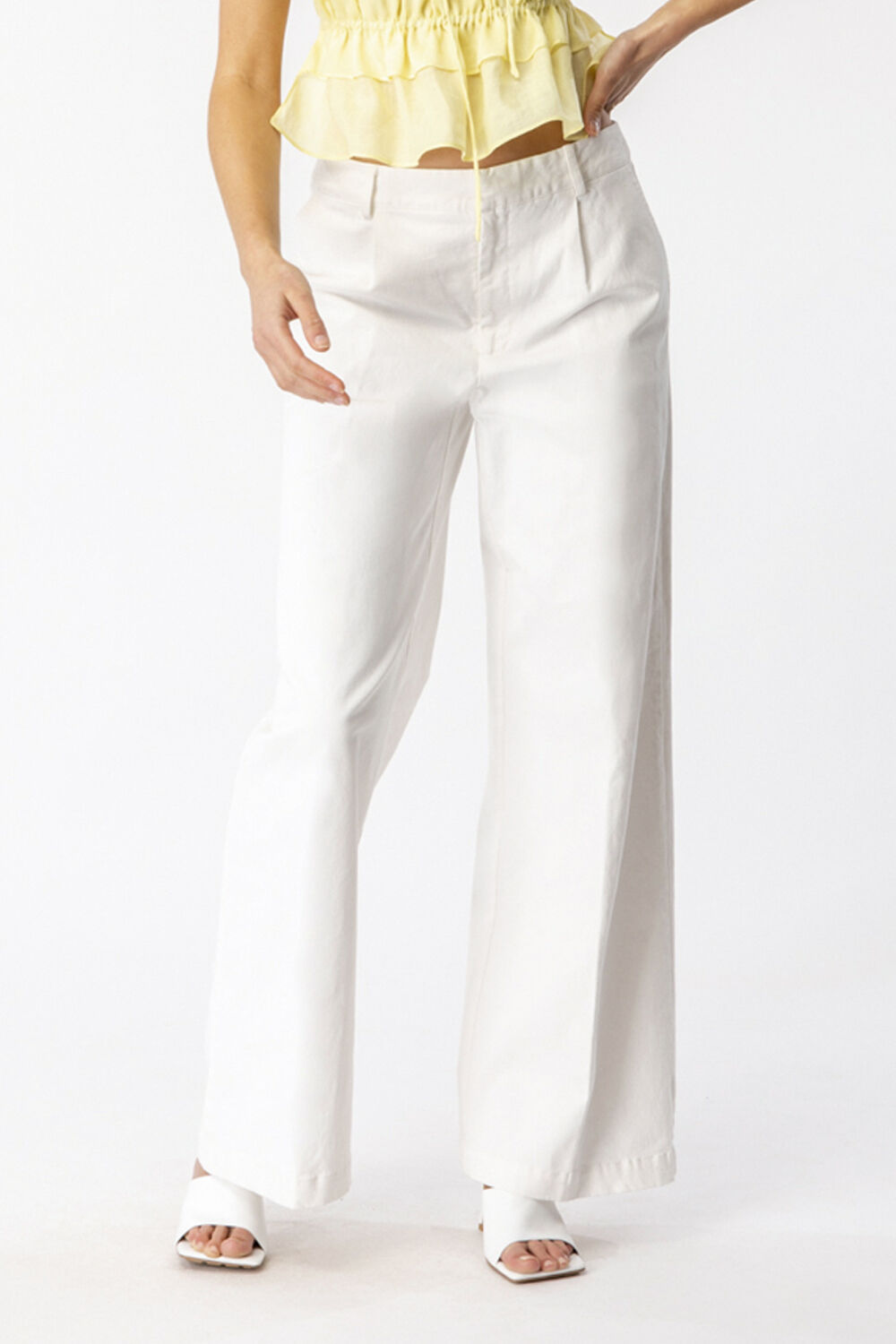 Low Rise Hipster Pant in Ivory | Bardot