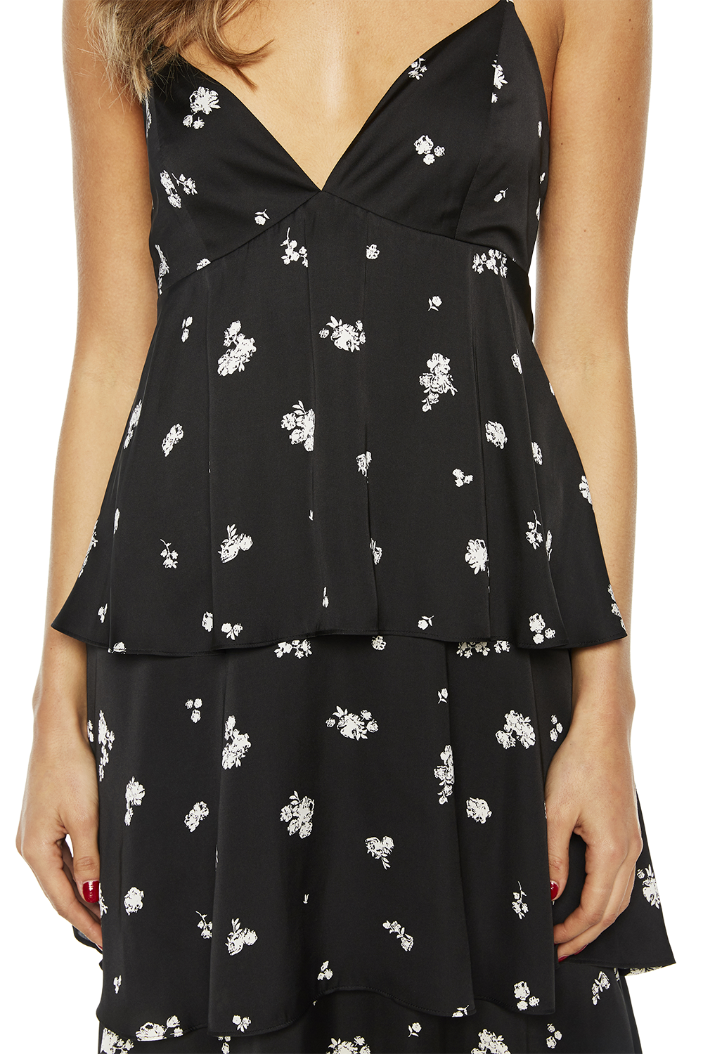 Bardot dalia tiered dress clearance