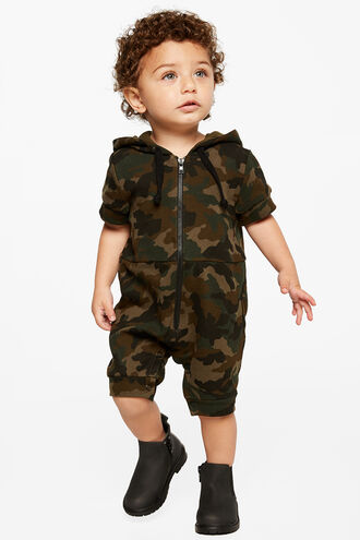 BRAX HOODED JUMPSUIT in colour RIFLE GREEN