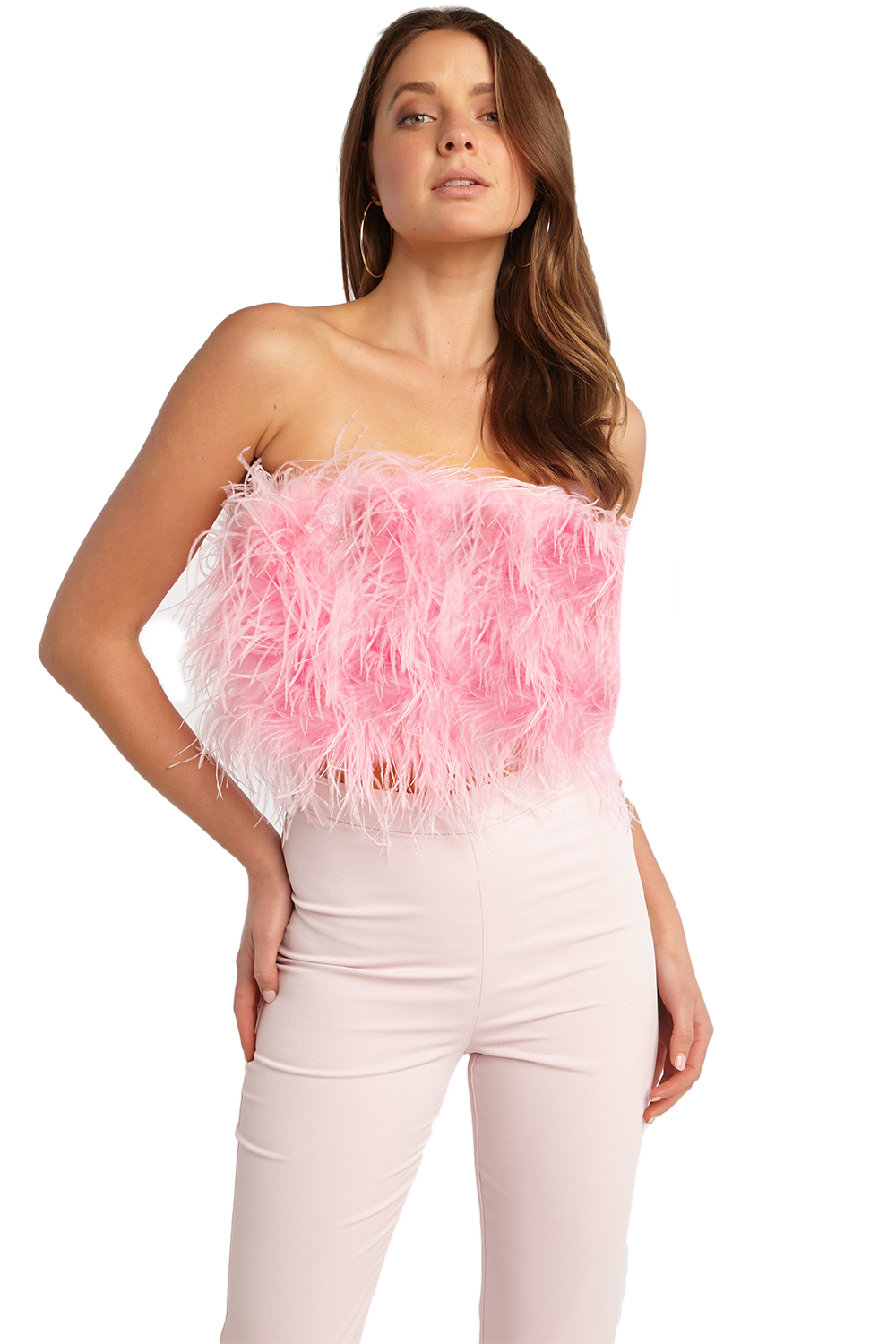 feather bustier top