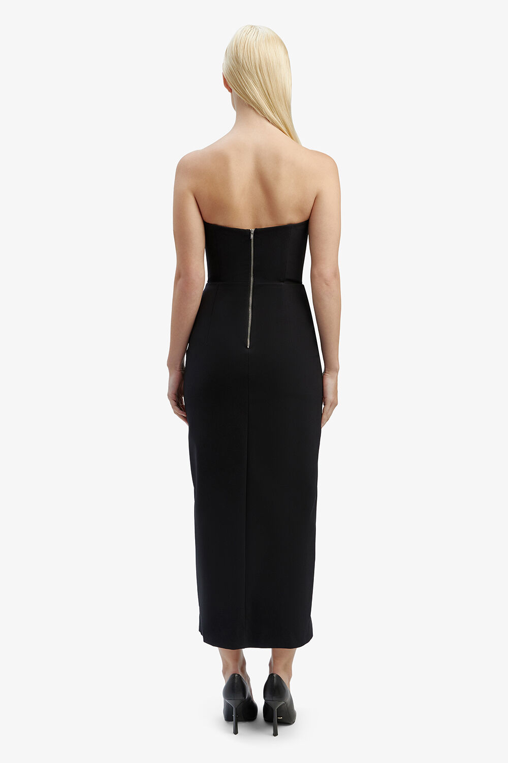 AMBIANCE MIDI DRESS in colour CAVIAR
