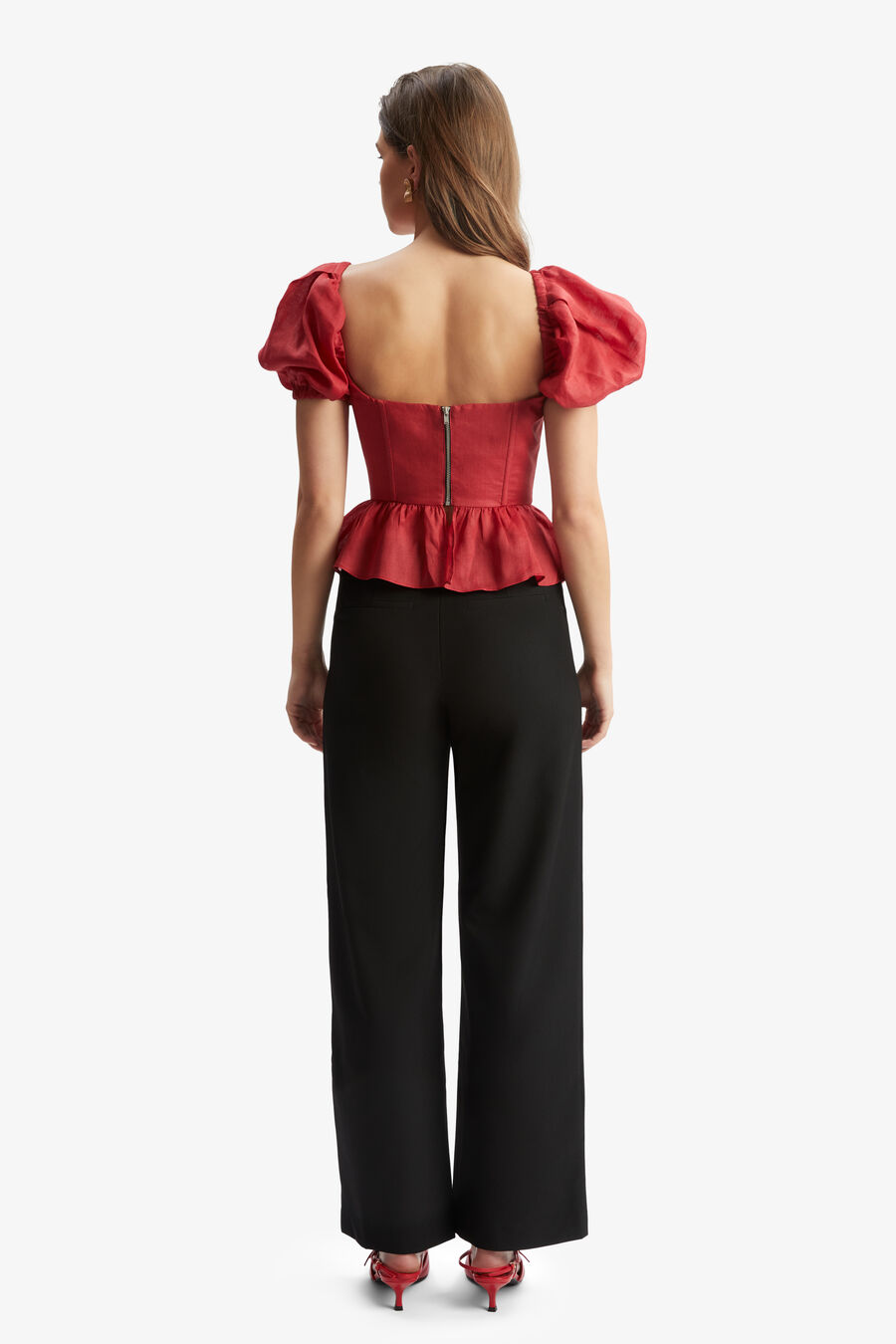Esra Puff Sleeve Corset Top