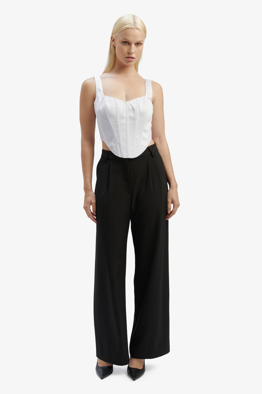 SATIN CORSET BUSTIER in colour ORCHIDWHT