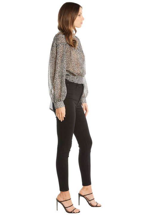 BEBE SHIRRED TOP in colour BRIGHT WHITE