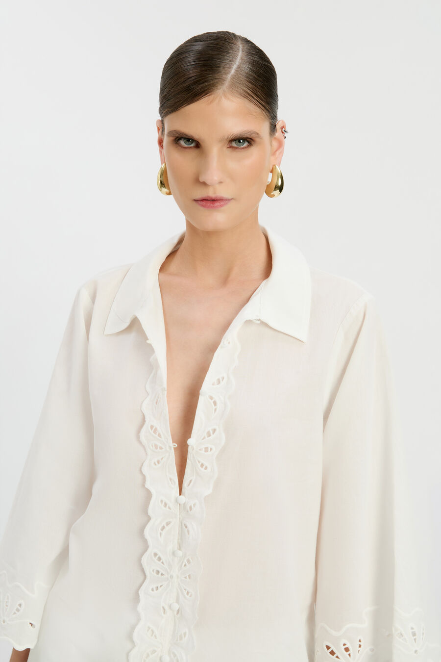 Aleria Cotton Shirt With Trim