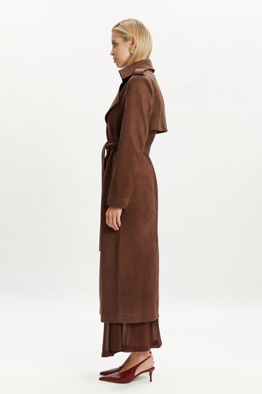 Kira Vegan Suede Trench Coat