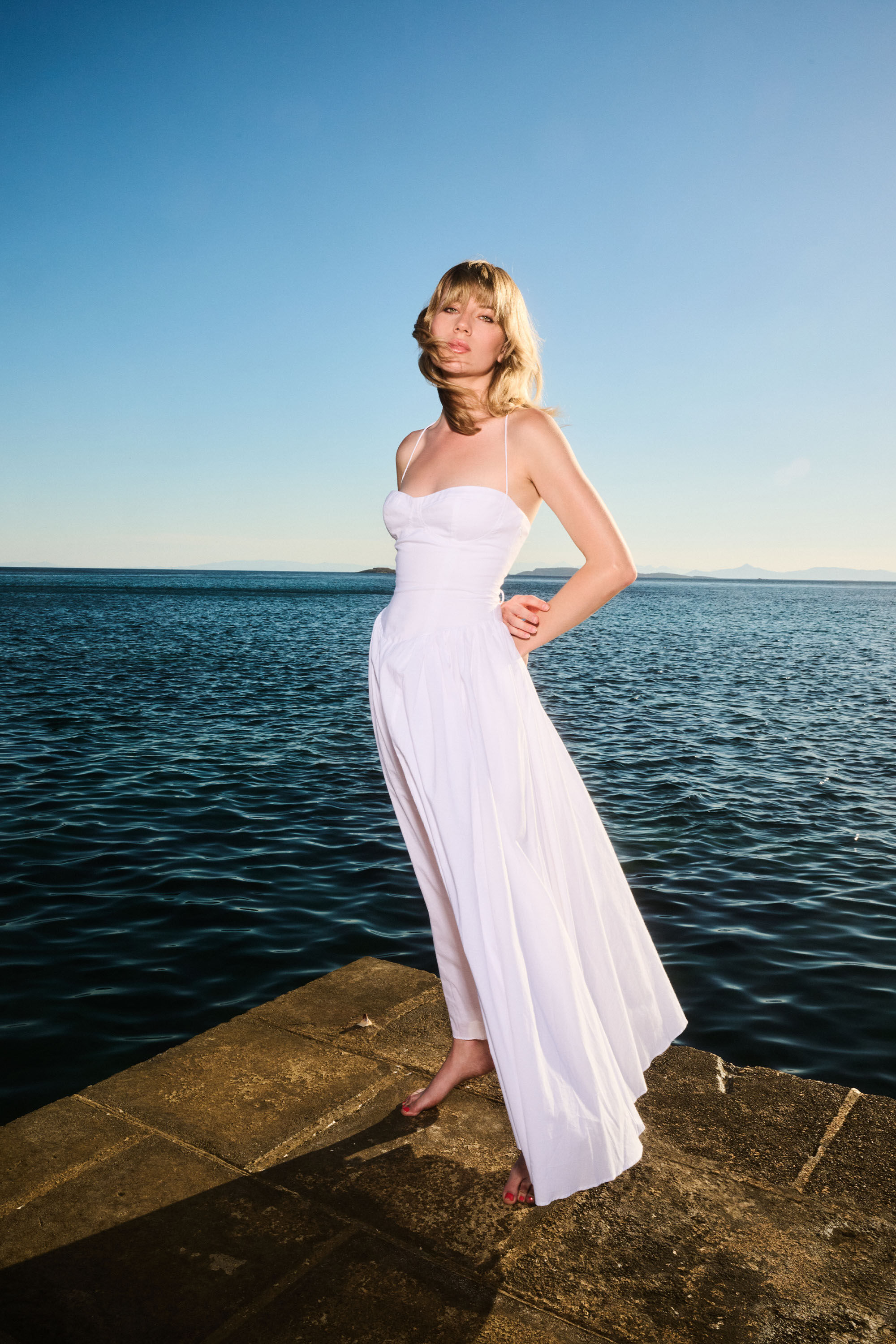 Estie Cotton Maxi Dress In Orchid White | Bardot