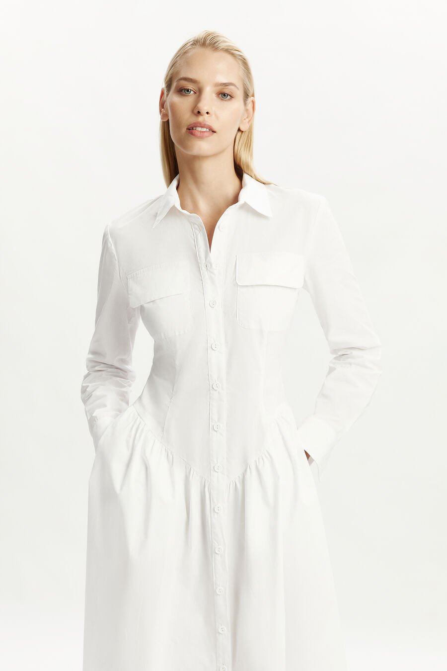 AGATHA FITTED SHIRT DRESS in colour ORCHID WHT