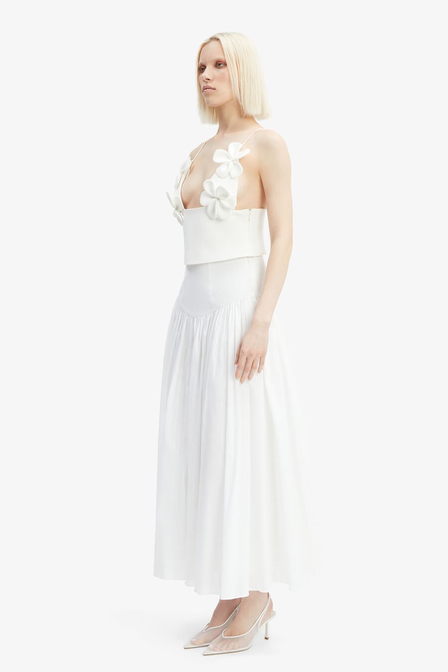 AMORETTE COTTON MAXI SKIRT in colour ORCHIDWHT