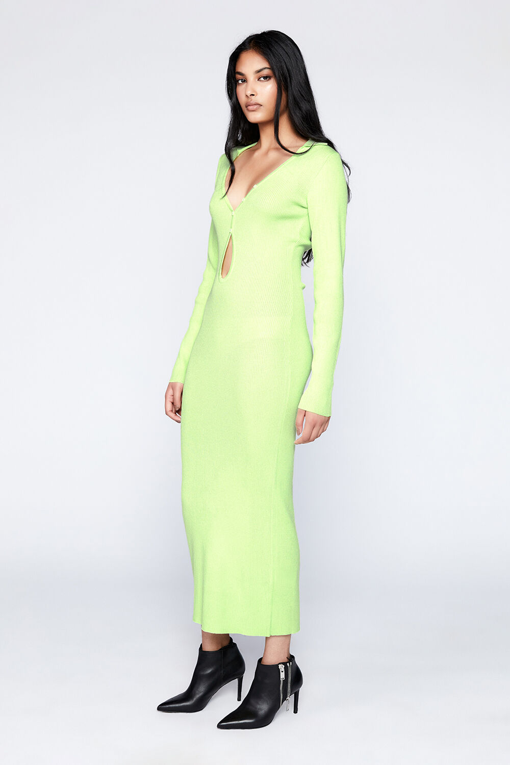 ROSARIO KNIT DRESS in colour LIMEADE