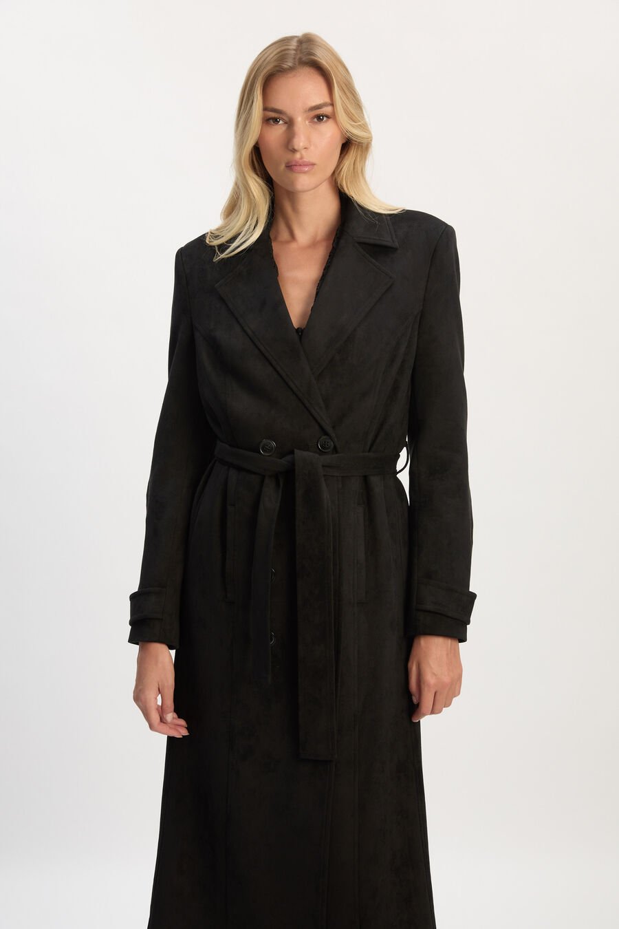 Vegan Suede Longline Coat