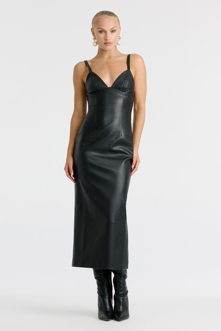 Estine Vegan Leather Dress