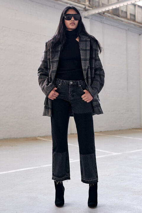 CHECKED BLAZER in colour BIRCH