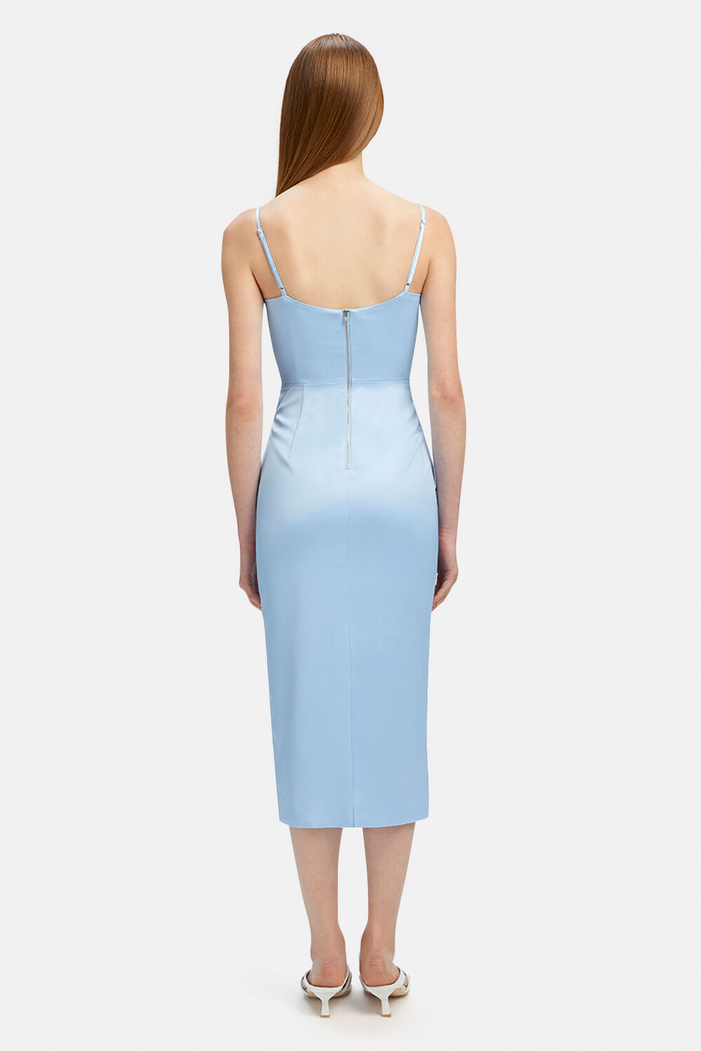 MARLO MIDI DRESS IN BLACK in colour CERULEAN