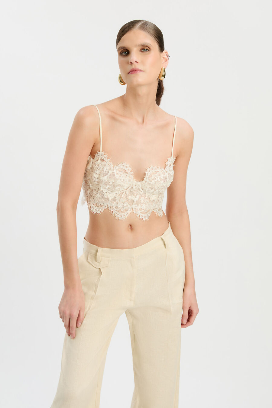 LINELLA LACE BRALETTE in colour IVORY