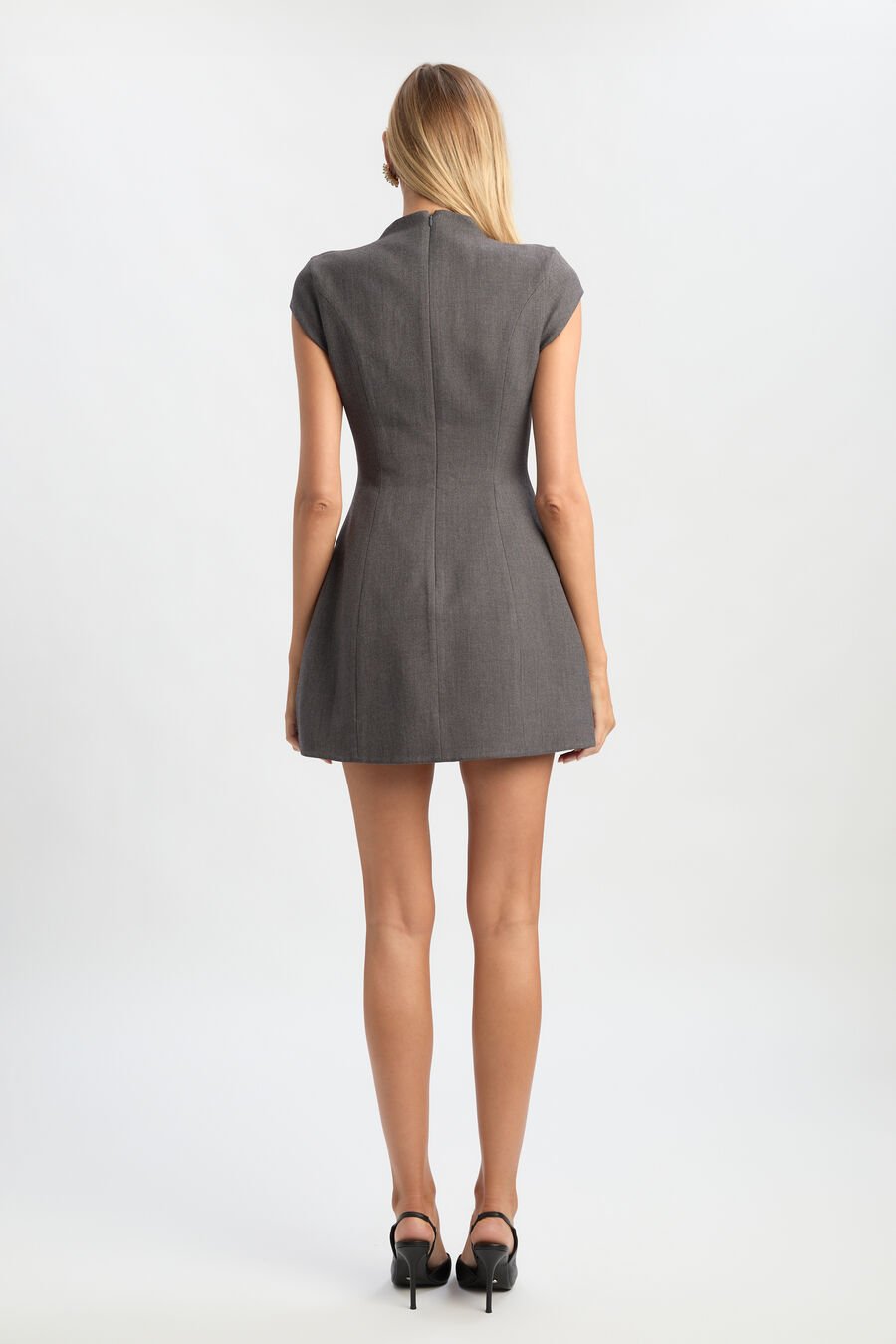 DELPHI HOURGLASS MINI DRESS in colour DARK GREY