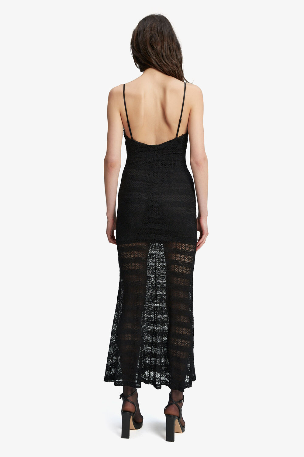 FLYNN LACE DRESS in colour CAVIAR