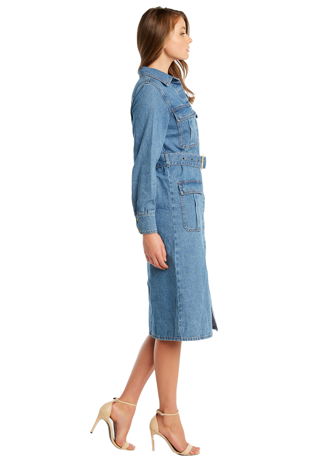 long sleeve denim shirt dress