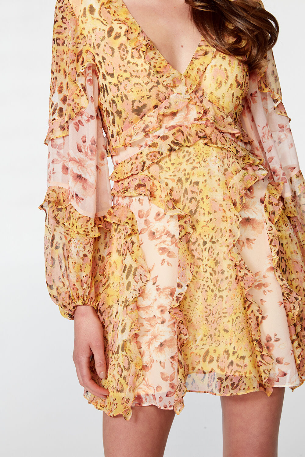 MIXED PRINT DRESS in colour WINTER WHITE