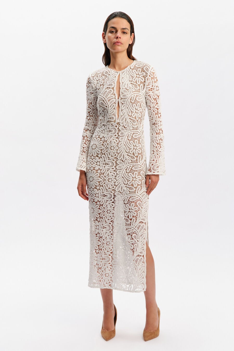Carlina Crochet Midi Dress