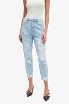 THE MUM JEAN in colour DUSTY BLUE