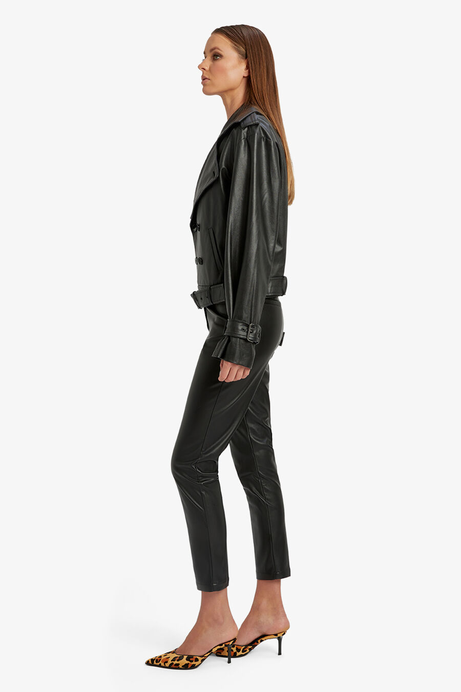 DOUBLE BREASTED BIKER JACKET in colour BLACK