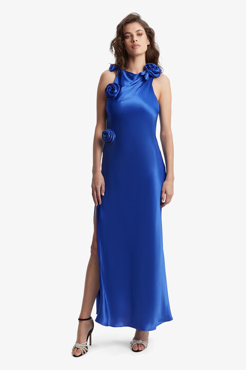 REESE MIDI DRESS in colour BRIGHT COBALT