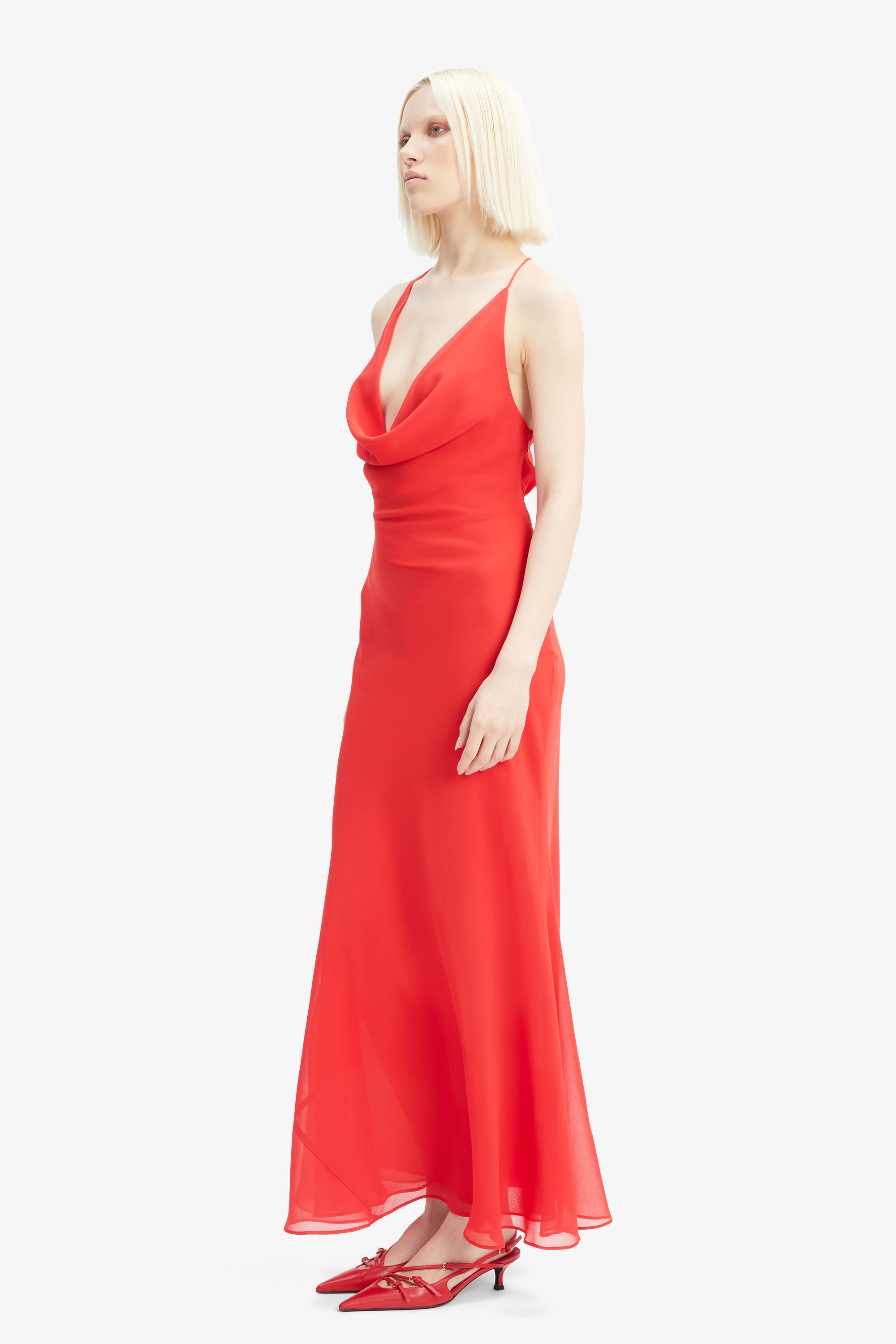 パーティードレス The Andamane Flowing Evening Dress With Deep Cowl Neckline The Andamane Flowing Dress With Deep Cowl Neckline | THE LIST