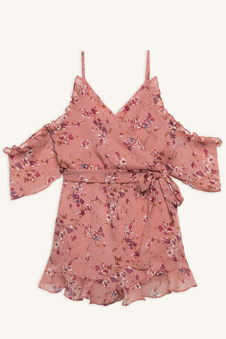 CALLA FRILL PLAYSUIT in colour ROSE SMOKE